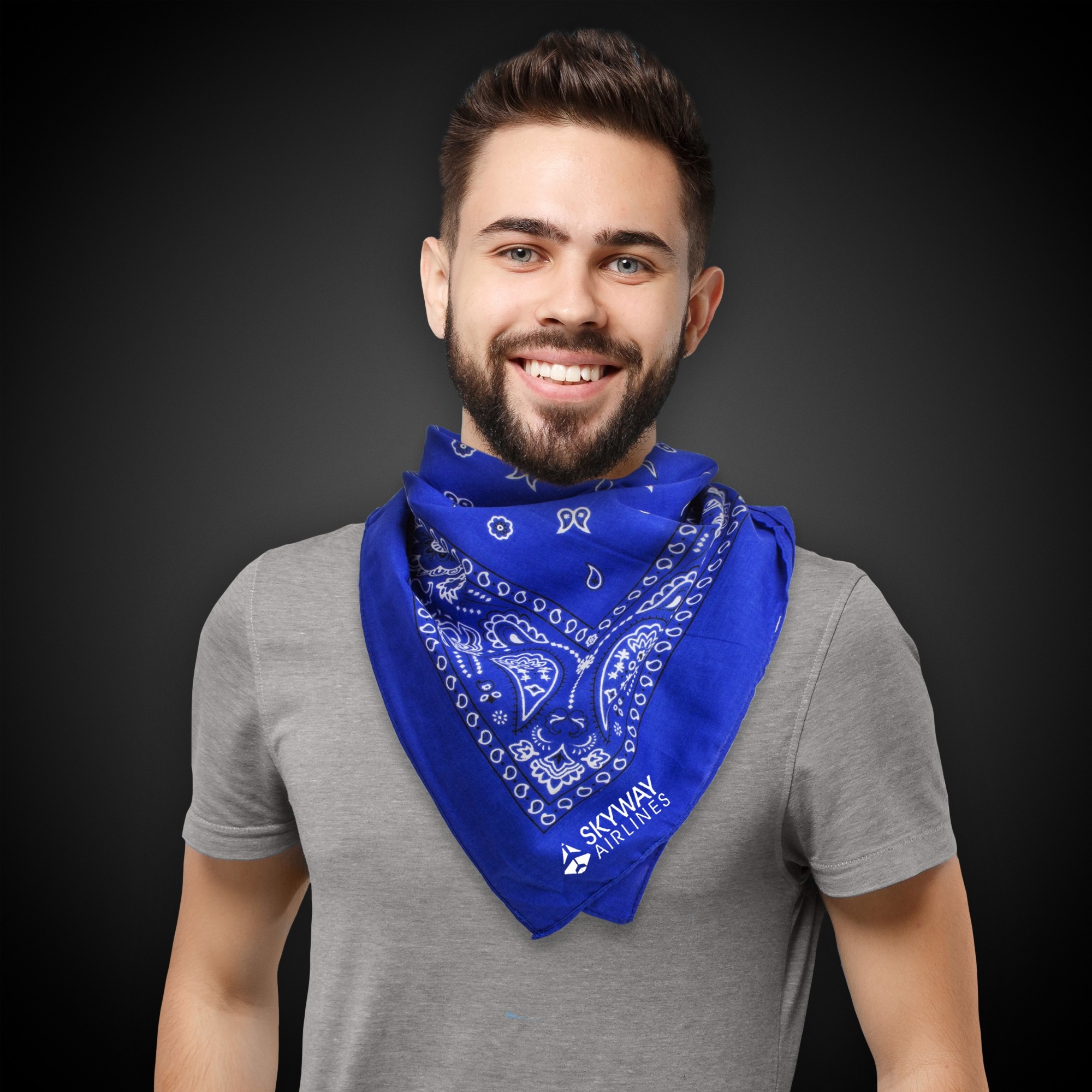 22" x 22" Cotton Paisley Bandanas Royal Blue