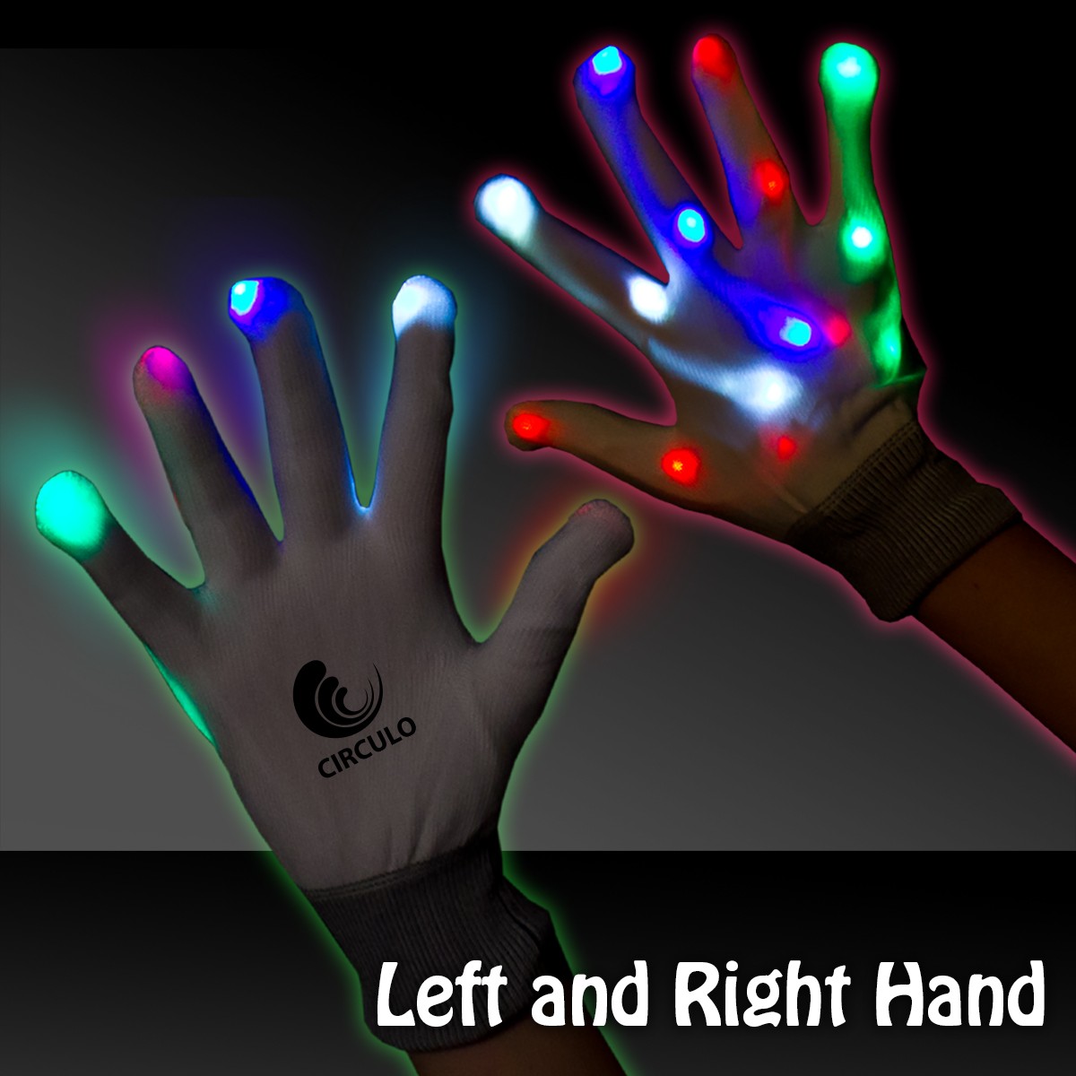 Light Up Rainbow Gloves 