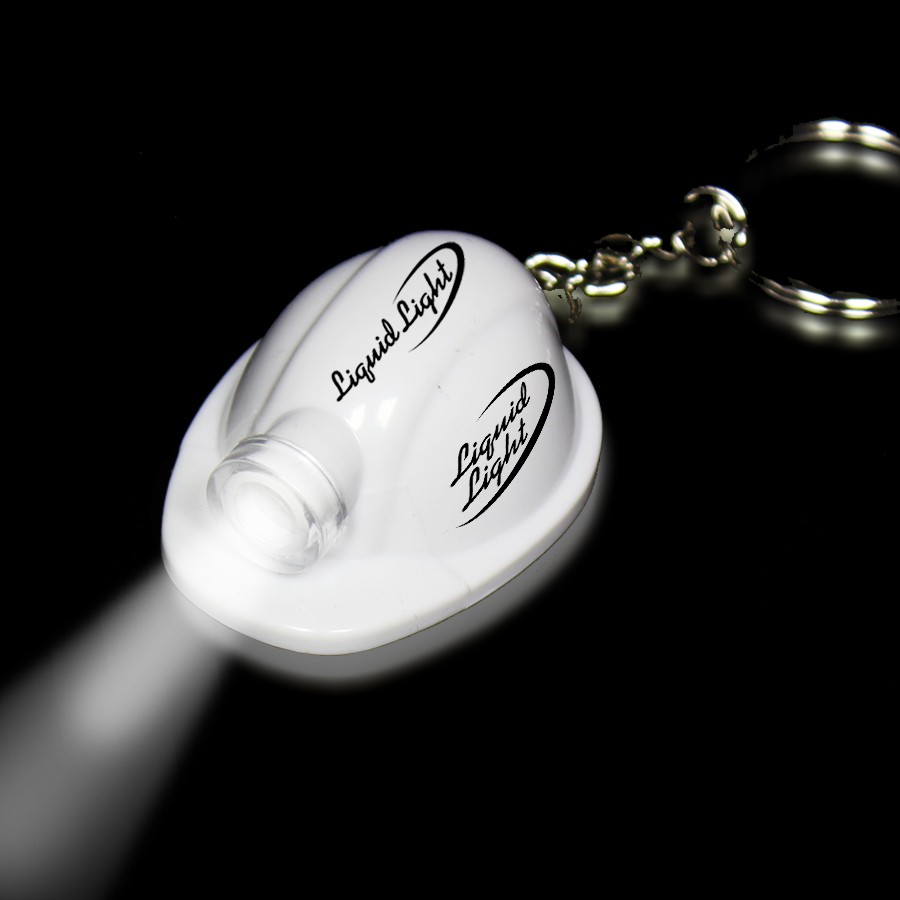 2" White Safety Helmet Flashlight Keychain