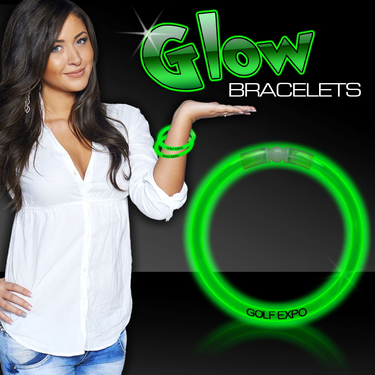 Green Superior 8" Glow Bracelets