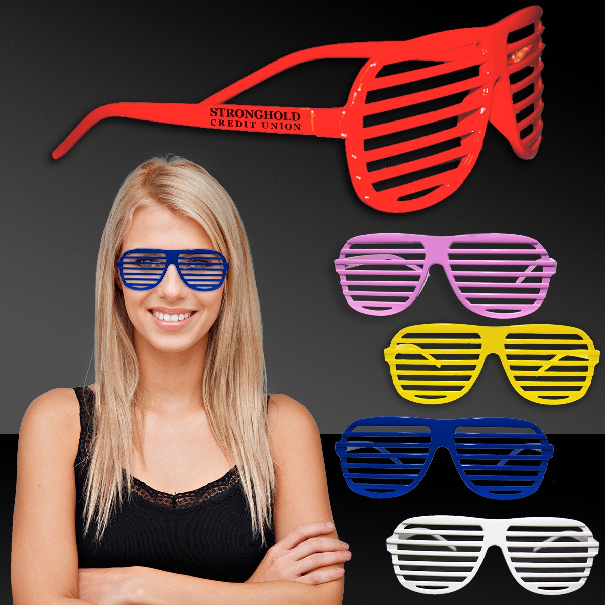 Assorted Color Slotted Shutter Glasses Sunglasses Eyeglasses And Masks