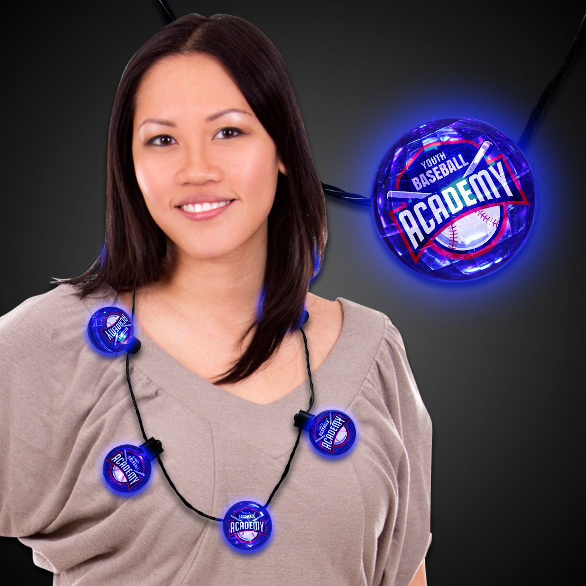 Blue LED Ball Necklace 