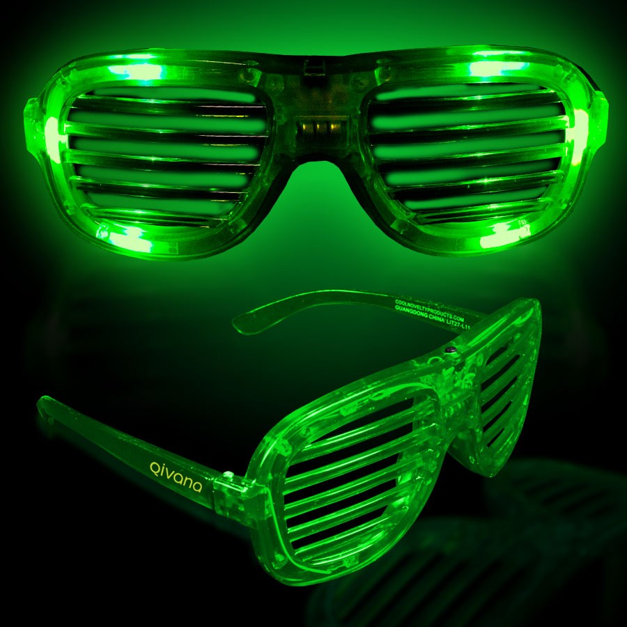 Green LED Slotted Glasses 