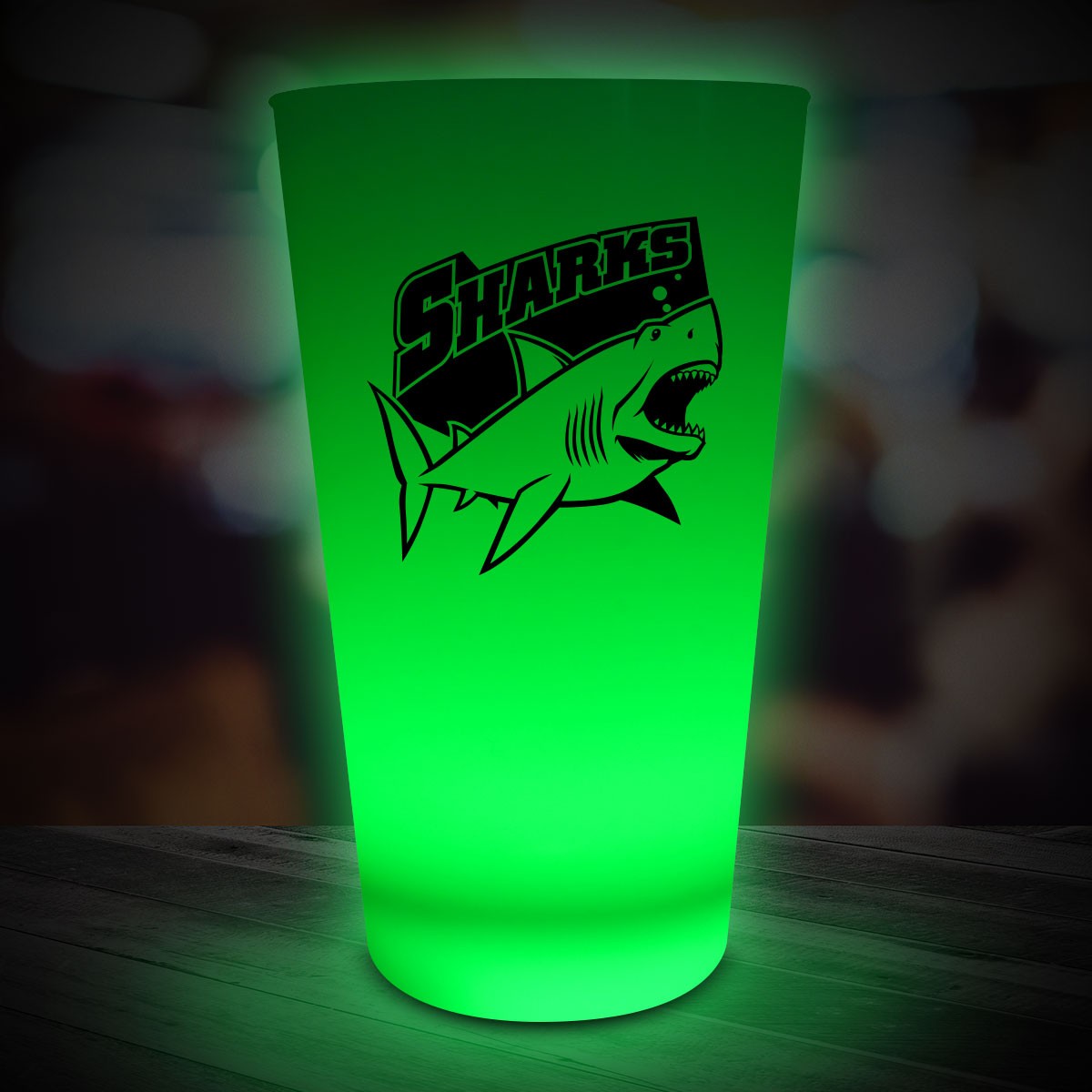 Green LED Pint Glass