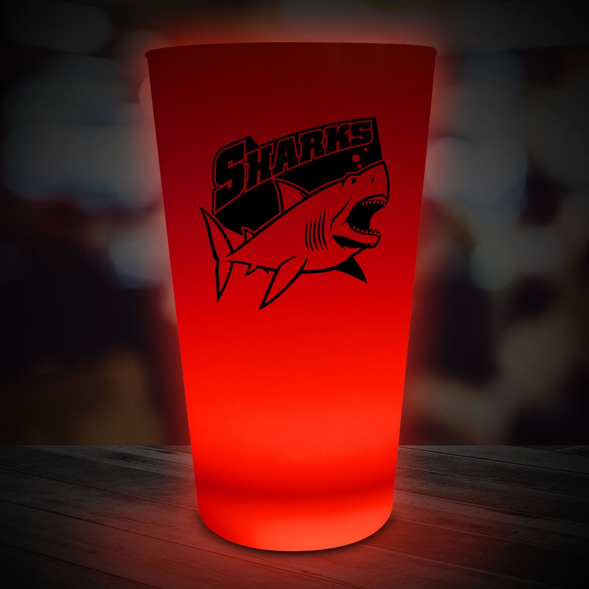 Red LED Pint Glass