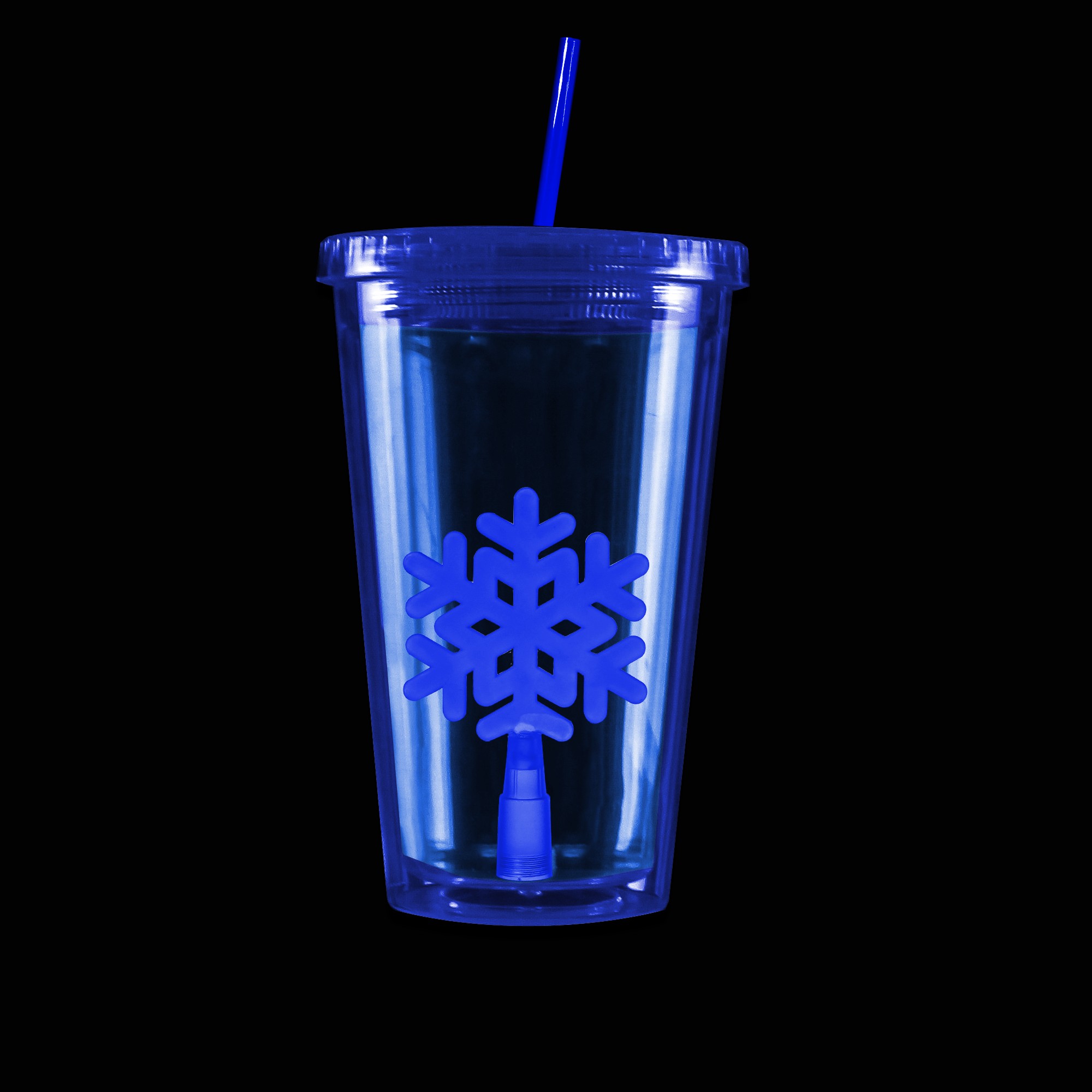 Blue Light Up Travel Cup with Snowflake Insert