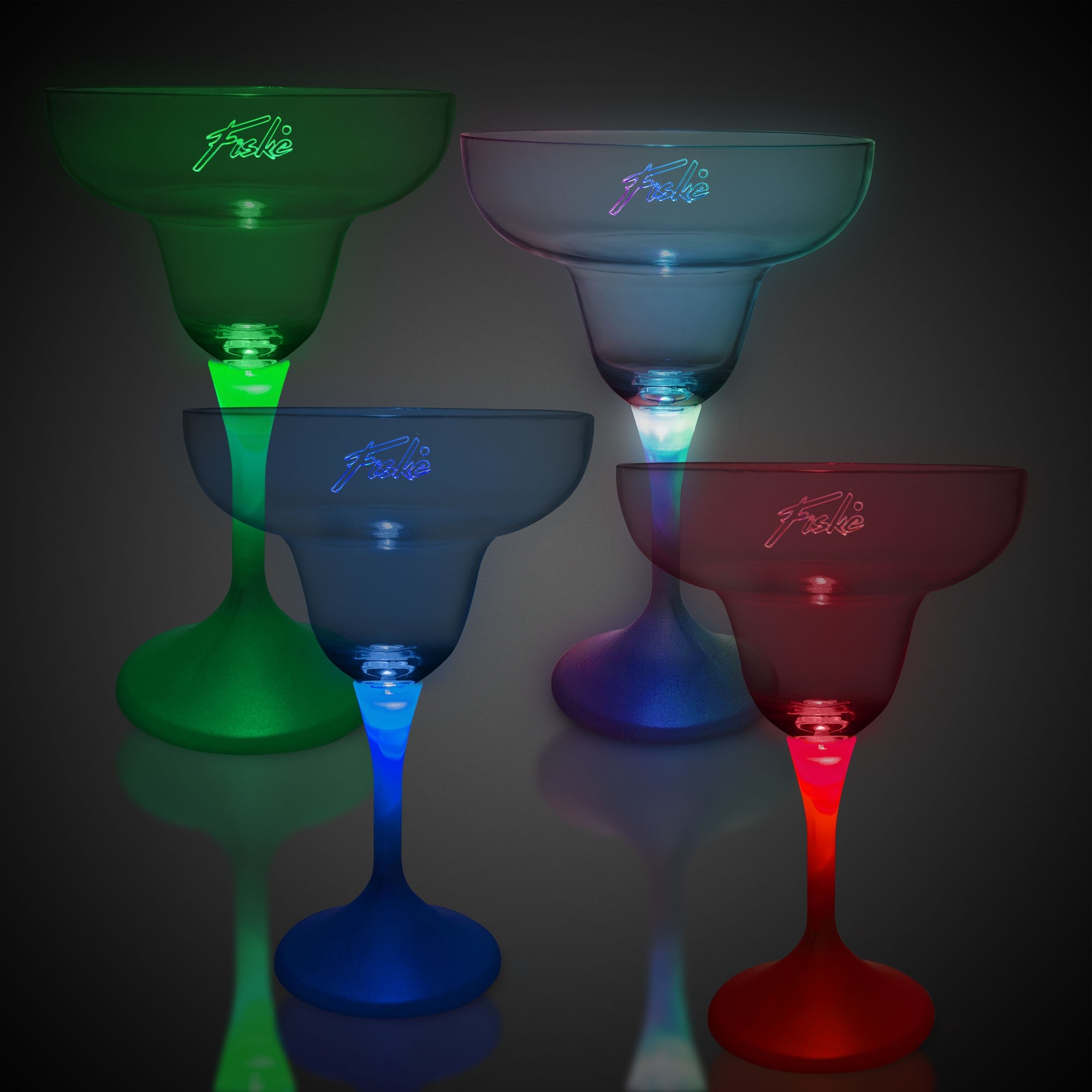 LED Margarita w/ White Stem & Clear Top