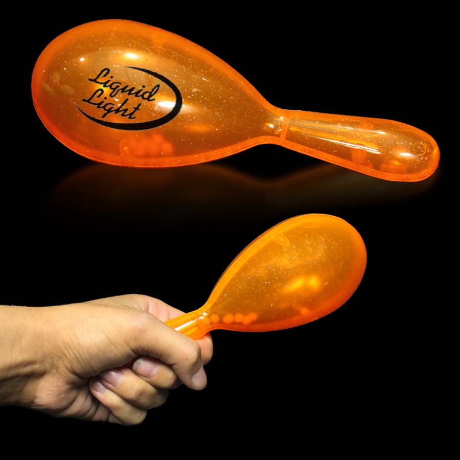 Orange 7 Inch Glitter Maraca