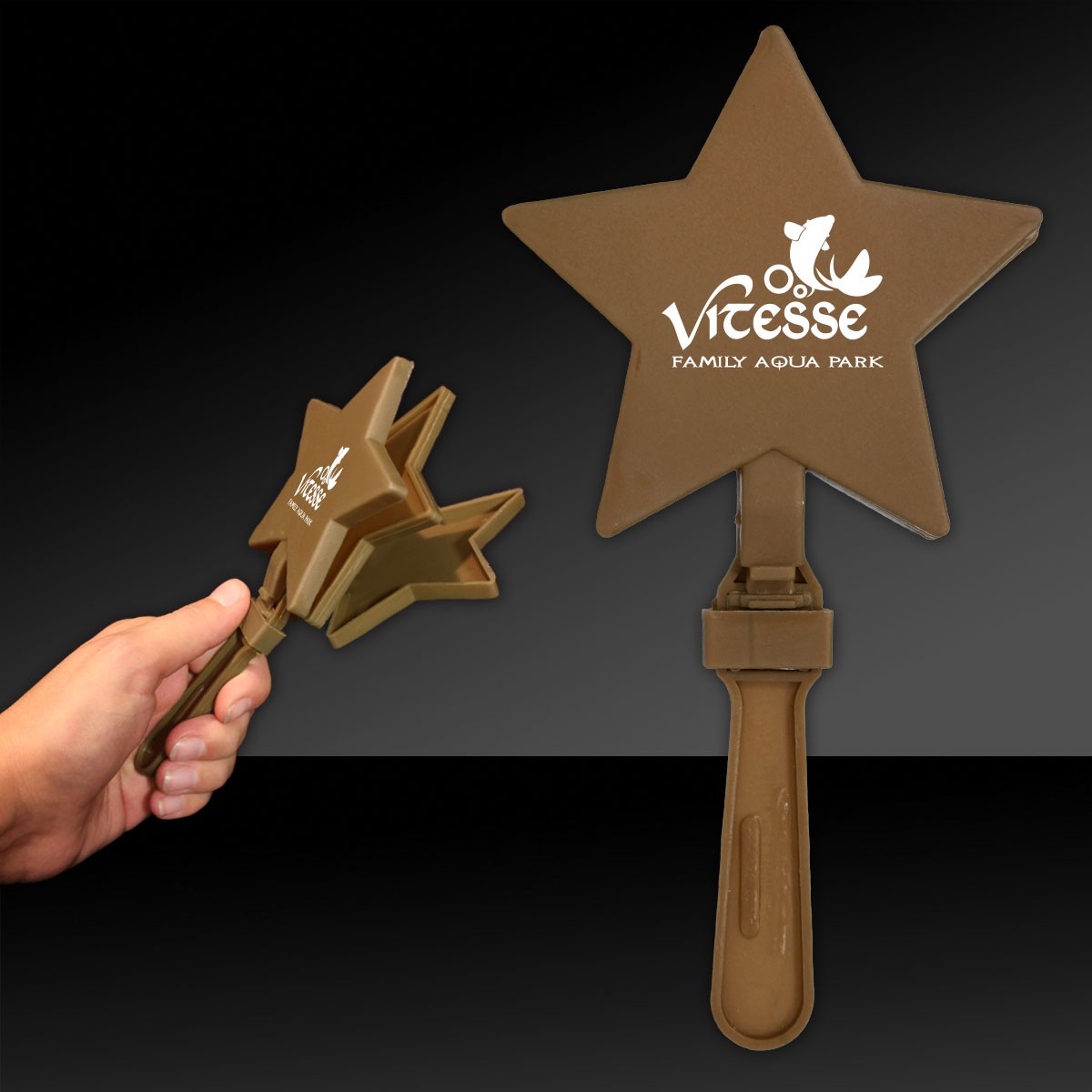 Matte Gold Star Shape Hand Clappers 