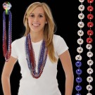 Red-Silver-Blue 36"  Mardi Gras Bead Necklace