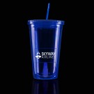 Blue Light Up Travel Cup with Rectangle Insert
