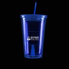 Blue Light Up Travel Cup with Square Insert