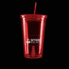 Red Light Up Travel Cup with Rectangle Insert