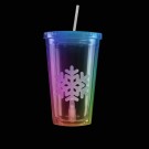 Multi Color Light Up Travel Cup with Snowflake Insert