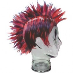 Red and Black Mohawk Wig 