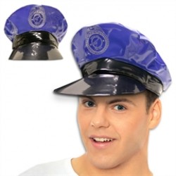 Blue Vinyl  Police Hats