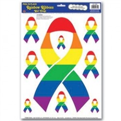 Rainbow Ribbon Clings 