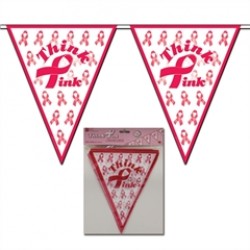 Pink Ribbon Pennant Banner 