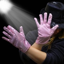 Pink Sequin Gloves 