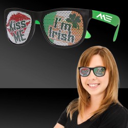 Kiss Me I'm Irish Neon Green Billboard Sunglasses 