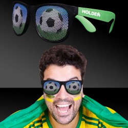 Soccer Neon Green  Billboard Sunglasses 