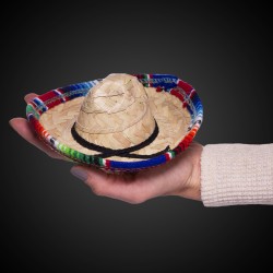 Mini Natural Straw Sombreros - 3pk