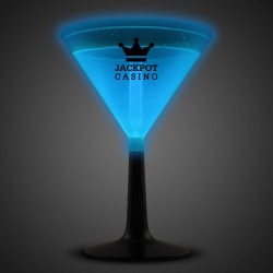 Blue 9 Ounce Glowing Martini Glass