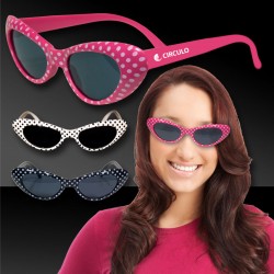 Polka Dot Cat Eye 50's Style Sunglasses 