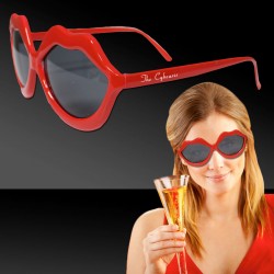 Red Plastic Lip Sunglasses 