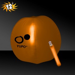 12 Inch Inflatable Beach Balls with 1 - 6 Inch ORANGE Glow Stick