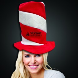 Red and White Candy Stripe Stove Top Hat 