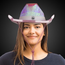 Pink Iridescent Light Up Cowboy Hat