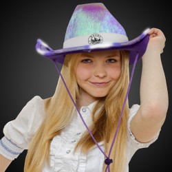 Purple Iridescent Light Up Cowboy Hat
