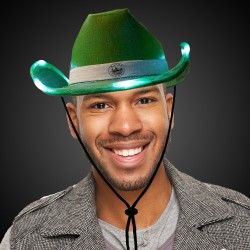 Green Iridescent Light Up Cowboy Hat