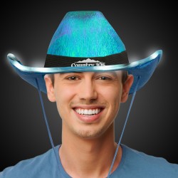 BLUE IRIDESCENT COWBOY HAT
