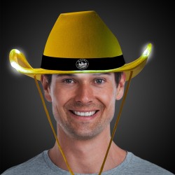 Yellow Iridescent Light Up Cowboy Hat