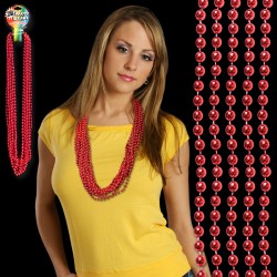 Metallic Red Mardi Gras Beads