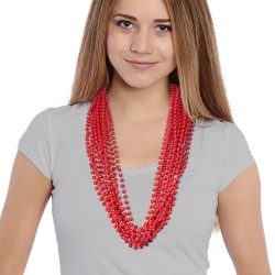 Solid Red Mardi Gras Beads