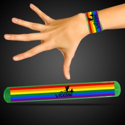 Green Rainbow Pride Slap Bracelet