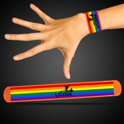 Orange Rainbow Pride Slap Bracelet