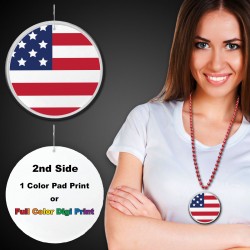 American Flag Plastic Medallions - 2 1/2"
