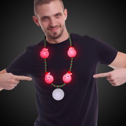 LED Snowman Bead Necklace
