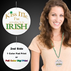 Kiss Me I'm Irish Plastic Medallions2 1/2"