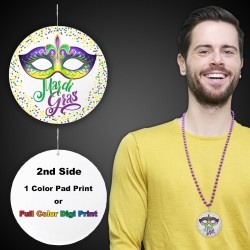 Mardi Gras Mask Plastic Medallions2 1/2"