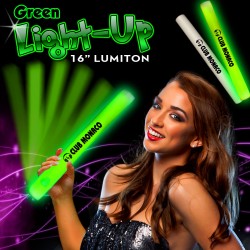 Green LED Foam 16 Inch Lumiton Batons