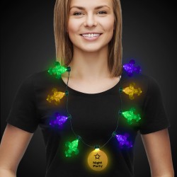Mardi Gras Fleur De Lis LED Necklace