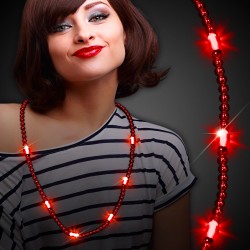 Red LED Beaded Necklaces 