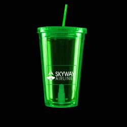 Green Light Up Travel Cup with Rectangle Insert