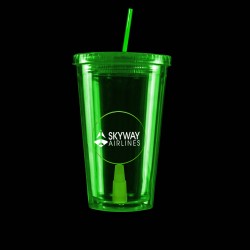Green Light Up Travel Cup with Round Insert