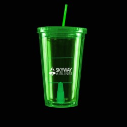 Green Light Up Travel Cup with Square Insert